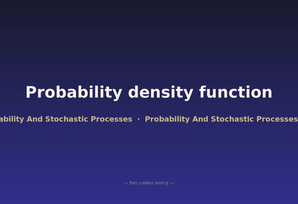 Probability density function